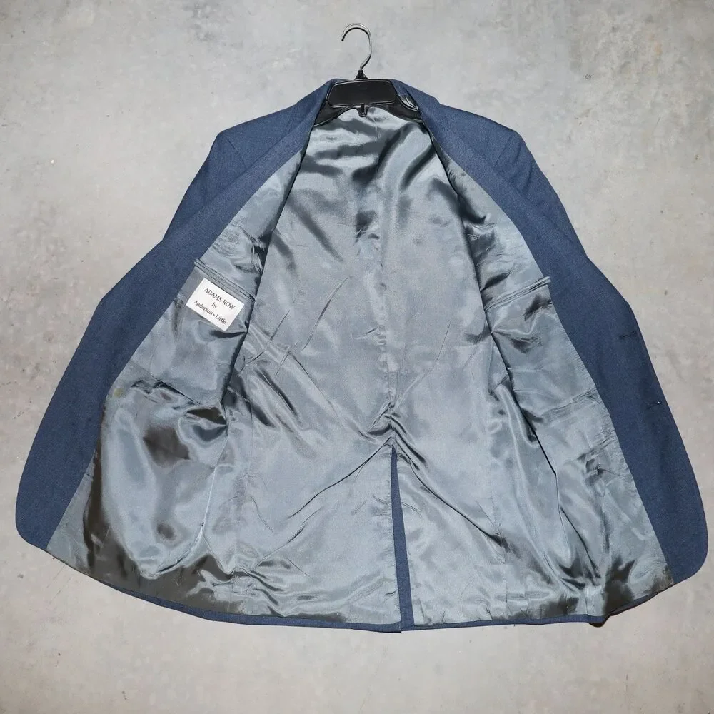 Adams Row‎ Blue Suit Tailored Blazer Sports Jacket Mens Dress Jacket Size 46R